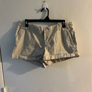 Crown & Ivy Tan Cargo Shorts with Rolled Hems
